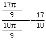 +%28%28+17pi+%29%2F9+%29+%2F+%28%28+18pi+%29+%2F+9+%29+=+17%2F18+
