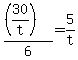 +%28%28+30%2Ft+%29%29+%2F+6+=+5%2Ft+