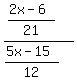 +%28%282x-6%29%2F21%29+%2F+%28%285x-15%29%2F12%29+