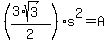 +%28%283%2Asqrt%283%29%29%2F2%29+%2A+s%5E2+=+A++