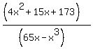 +%28%284x%5E2+%2B+15x+%2B+173%29%29+%2F+%28%2865x+-+x%5E3%29%29+