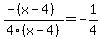 +%28+-%28x-4%29%29%2F4%28x-4%29+=+-1%2F4