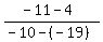 +%28+-11+-+4+%29+%2F+%28+-10+-%28-19%29+%29+
