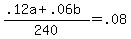 +%28+.12a+%2B+.06b+%29+%2F+240+=+.08+