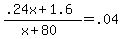 +%28+.24x+%2B+1.6+%29+%2F+%28+x+%2B+80+%29+=+.04+