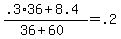 +%28+.3%2A36+%2B+8.4+%29+%2F+%28+36+%2B+60+%29+=+.2+