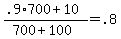 +%28+.9%2A700+%2B+10+%29+%2F+%28+700+%2B+100+%29+=+.8+
