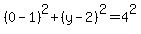+%28+0+-+1+%29%5E2+%2B+%28+y+-+2+%29%5E2+=+4%5E2+