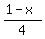 +%28+1+-+x+%29+%2F+4+