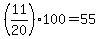 +%28+11%2F20+%29%2A100+=+55+