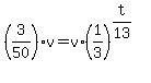 +%28+3%2F50+%29%2Av+=+v%2A%28+1%2F3+%29%5E%28+t%2F13+%29+