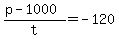 +%28+p+-+1000+%29+%2F+t+=+-120+