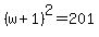 +%28+w+%2B+1+%29%5E2+=+201+