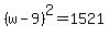 +%28+w+-+9+%29%5E2+=+1521+