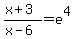 +%28+x+%2B+3+%29+%2F+%28+x-+6+%29+=++e%5E4+