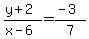 +%28+y+%2B+2+%29+%2F+%28+x+-+6+%29+=+%28-3%29+%2F+7+