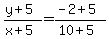 +%28+y+%2B+5+%29+%2F+%28+x+%2B+5+%29+=+%28+-2+%2B+5+%29+%2F+%28+10+%2B+5+%29+