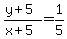 +%28+y+%2B+5+%29+%2F+%28+x+%2B+5+%29+=+1+%2F+5+