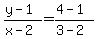 +%28+y+-+1+%29+%2F+%28+x+-+2+%29+=+%28+4+-+1+%29+%2F+%28+3+-+2+%29+