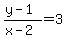 +%28+y+-+1+%29+%2F+%28+x+-+2+%29+=+3+