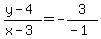 +%28+y+-+4+%29+%2F+%28+x+-+3+%29+=+-3%2F%28-1%29+