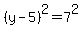 +%28+y+-+5+%29%5E2+=+7%5E2+