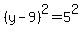 +%28+y+-+9+%29%5E2++=+5%5E2+
