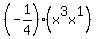 +%28-1%2F4%29%2A%28x%5E3x%5E1%29