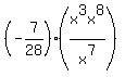+%28-7%2F28%29%2A%28x%5E3x%5E8%2Fx%5E7%29