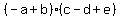 +%28-a%2Bb%29%28c-d%2Be%29+