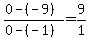 +%280+-%28-9%29%29+%2F+%280+-%28-1%29%29+=+9%2F1+