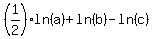 +%281%2F2%29%2Aln%28a%29+%2B+ln%28b%29+-+ln%28c%29+