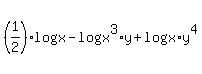 +%281%2F2%29%2Alog%28x%29+-+log%28x%5E3%2Ay%29+%2B+log%28x%2Ay%5E4%29+