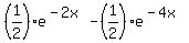+%281%2F2%29e%5E%28-2x%29+-%281%2F2%29e%5E%28-4x%29+