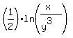 +%281%2F2%29ln%28%28x%29%2F%28y%5E3%29%29+