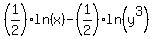 +%281%2F2%29ln%28x%29+-+%281%2F2%29ln%28y%5E3%29+