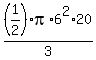 +%281%2F2%29pi%2A6%5E2%2A20%2F3+