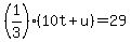 +%281%2F3%29%2A%28+10t+%2B+u+%29+=+29+
