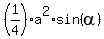 +%281%2F4%29a%5E2%2Asin%28alpha%29+