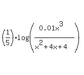 +%281%2F5%29log%28%28%280.01x%5E3%29%2F%28x%5E2%2B4x%2B4%29%29%29+
