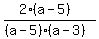 +%282%28a+-+5%29%29%2F+%28%28a+-+5%29%28a+-+3%29%29+