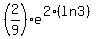 +%282%2F9%29+e%5E%282%28ln3%29%29+