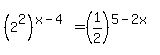 +%282%5E2%29%5E%28x-4%29=%281%2F2%29%5E%285-2x%29+