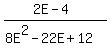 +%282E-4%29%2F%288E%5E2-22E%2B12%29+