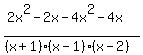 +%282x%5E2+-+2x+-+4x%5E2+-4x+%29%2F%28%28x+%2B+1%29+%28x+-+1%29+%28x+-+2%29%29+