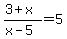 +%283%2Bx%29+%2F+%28x-5%29+=+5+