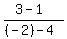 +%283+-+1%29+%2F+%28%28-2%29+-+4+%29+