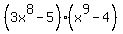 +%283x%5E8-5%29%28x%5E9-4%29