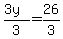 +%283y%29%2F3+=+26%2F3