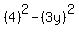 +%284%29%5E2-%283y%29%5E2+